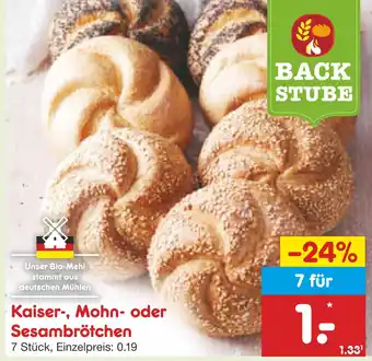 Netto Marken-Discount Kaiser-, mohn- oder sesambrötchen Angebot