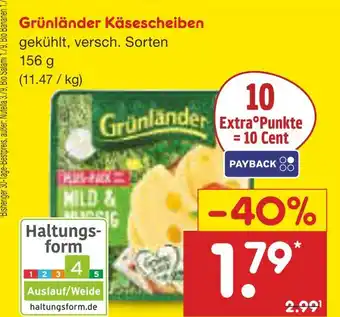 Netto Marken-Discount Grünländer käsescheiben Angebot
