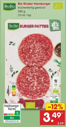 Netto Marken-Discount Biobio bio rinder-hamburger Angebot