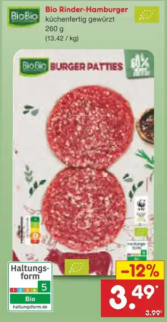 Netto Marken-Discount Biobio bio rinder-hamburger Angebot