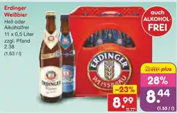 Netto Marken-Discount Erdinger weißbier hell Angebot