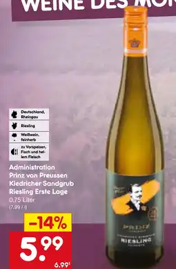 Netto Marken-Discount Administration prinz von preussen kiedricher sandgrub riesling erste lage Angebot