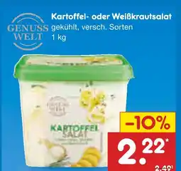 Netto Marken-Discount Genuss welt kartoffel- oder weißkrautsalat Angebot