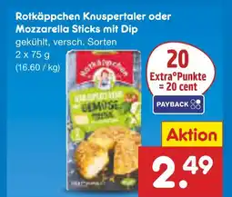Netto Marken-Discount Rotkäppchen knuspertaler oder mozzarella sticks mit dip Angebot