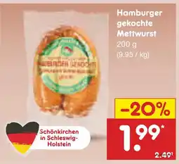 Netto Marken-Discount Hamburger gekochte mettwurst Angebot