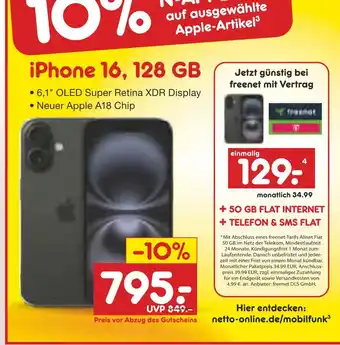Netto Marken-Discount Apple iphone 16, 128 gb Angebot