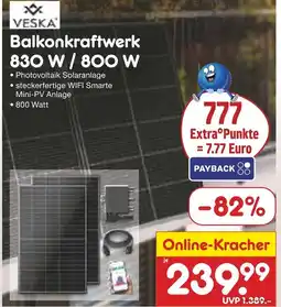 Netto Marken-Discount Veska balkonkraftwerk 830 w / 800 w Angebot