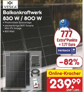 Netto Marken-Discount Veska balkonkraftwerk 830 w / 800 w Angebot