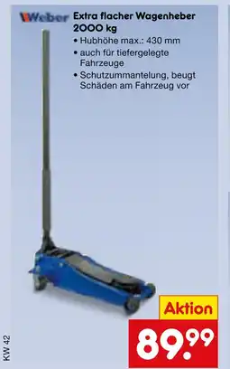 Netto Marken-Discount Weber extra flacher wagenheber 2000 kg Angebot