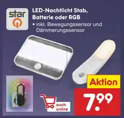 Netto Marken-Discount Star led-nachtlicht stab, batterie oder rgb Angebot