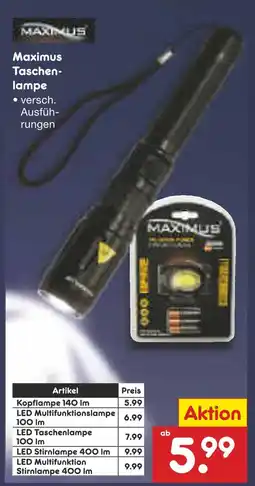 Netto Marken-Discount Maximus kopflampe 140 lm Angebot