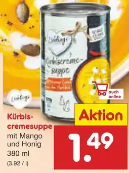 Netto Marken-Discount Kürbiscremesuppe mit mango und honig Angebot
