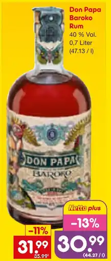 Netto Marken-Discount Don papa baroko rum Angebot