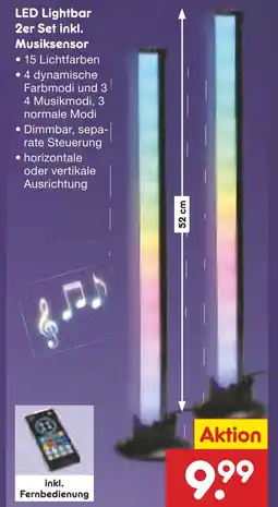 Netto Marken-Discount Led lightbar 2er set inkl. musiksensor Angebot