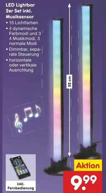 Netto Marken-Discount Led lightbar 2er set inkl. musiksensor Angebot