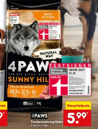 Netto Marken-Discount 4paws trockenahrung huhn Angebot
