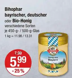 V Markt Bihophar bayrischer, deutscher oder bio-honig Angebot