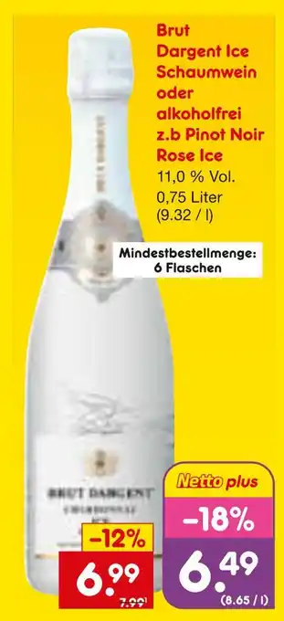 Netto Marken-Discount Brut dargent ice schaumwein oder alkoholfrei z.b pinot noir rose ice Angebot