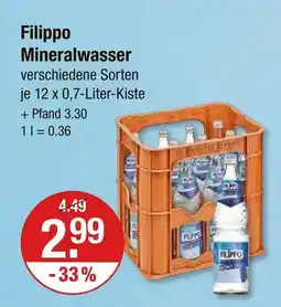 V Markt Filippo mineralwasser Angebot