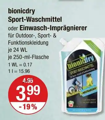 V Markt Bionicdry sport-waschmittel Angebot