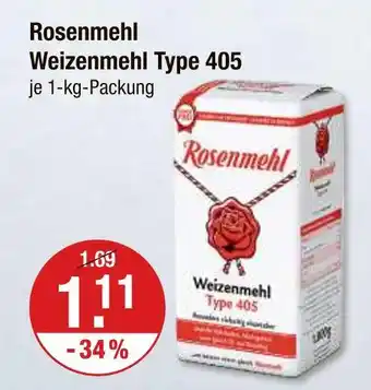 V Markt Rosenmehl weizenmehl type 405 Angebot