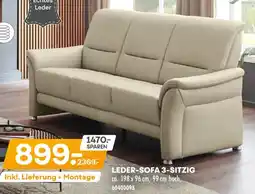 Möbel Kraft Leder-sofa 3-sitzig Angebot