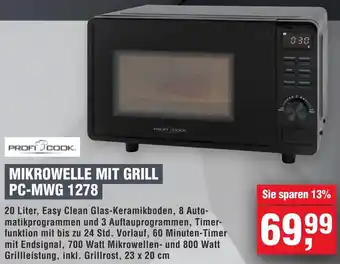 Handelshof Profi Cook Mikrowelle mit grill PC-MWG 1278 Angebot