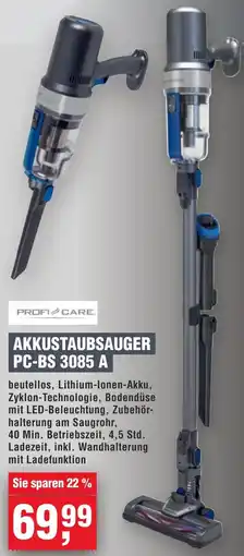 Handelshof PROFI CARE AKKUSTAUBSAUGER PC-BS 3085 A Angebot