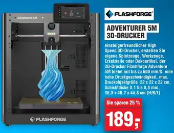 Handelshof FLASHFORGE ADVENTURER 5M 3D-DRUCKER Angebot