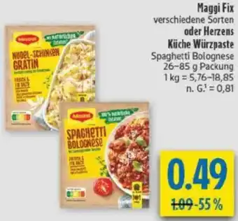 diska Maggi Fix oder Herzens Küche Würzpaste Angebot