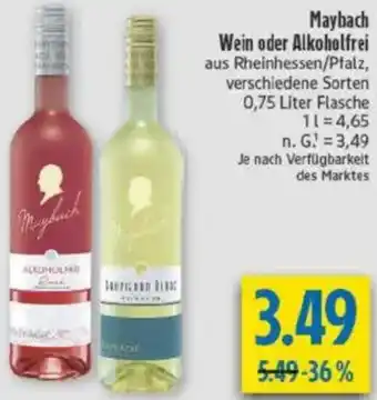 diska Maybach Wein oder Alkoholfrei Angebot