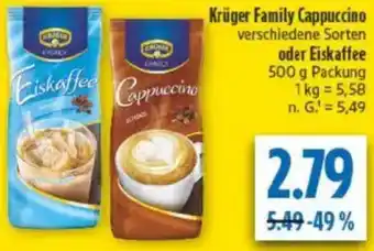 diska Krüger Family Cappuccino oder Eiskaffee Angebot