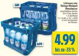 diska Lichtenauer oder Thüringer Waldquell Mineralwasser Angebot