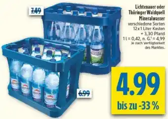 diska Lichtenauer oder Thüringer Waldquell Mineralwasser Angebot