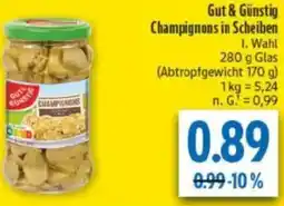 diska Gut & Günstig Champignons in Scheiben Angebot