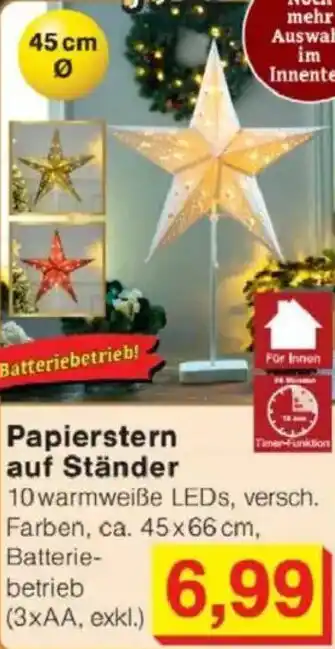 Jawoll Papierstern auf Ständer Angebot