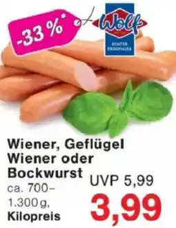 Jawoll Wiener, Geflügel Wiener oder Bockwurst Angebot