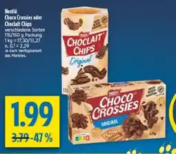 diska Nestlé Choco Crossies oder Choclait Chips Angebot