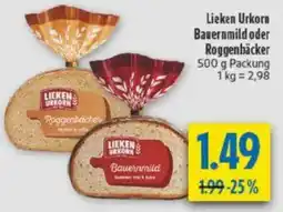 diska Lieken Urkorn Bauernmild oder Roggenbäcker Angebot