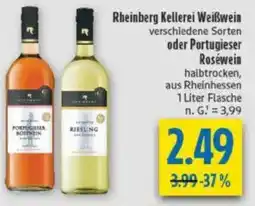 diska Rheinberg Kellerei Weißwein oder Portugieser Rosewein Angebot
