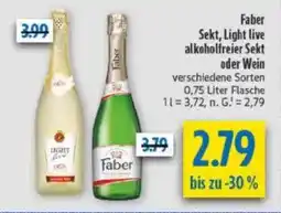 diska Faber Sekt, Light live alkoholfreier Sekt oder Wein Angebot