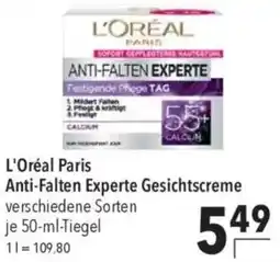 CITTI Markt L'Oréal Paris Anti-Falten Experte Gesichtscreme Angebot