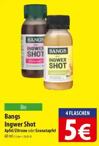 Famila Nord Ost Bangs Ingwer Shot Apfel/Zitrone oder Granatapfel Angebot