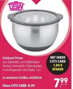 CITTI Markt GSW Schüssel Primo Angebot