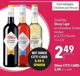 CITTI Markt Stony Cape Weine Angebot