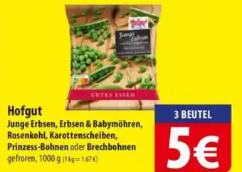 Famila Nord Ost Hofgut Junge Erbsen, Erbsen & Babymöhren, Rosenkohl, Karottenscheiben, Prinzess-Bohnen oder Brechbohnen Angebot