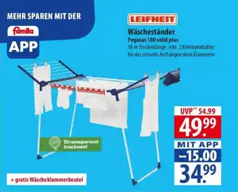 Famila Nord Ost LEIFHEIT Wäscheständer Pegasus 180 solid plus Angebot
