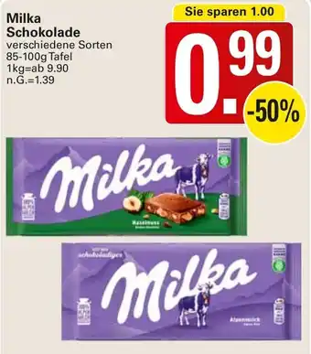 WEZ Milka Schokolade Angebot