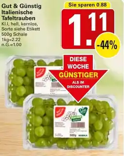 WEZ Gut & Günstig Italienische Tafeltrauben Angebot