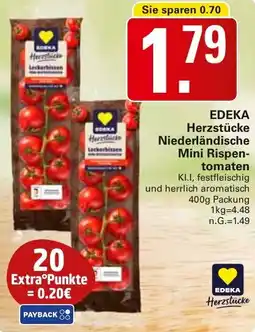WEZ EDEKA Herzstücke Niederländische Mini Rispen- tomaten Angebot